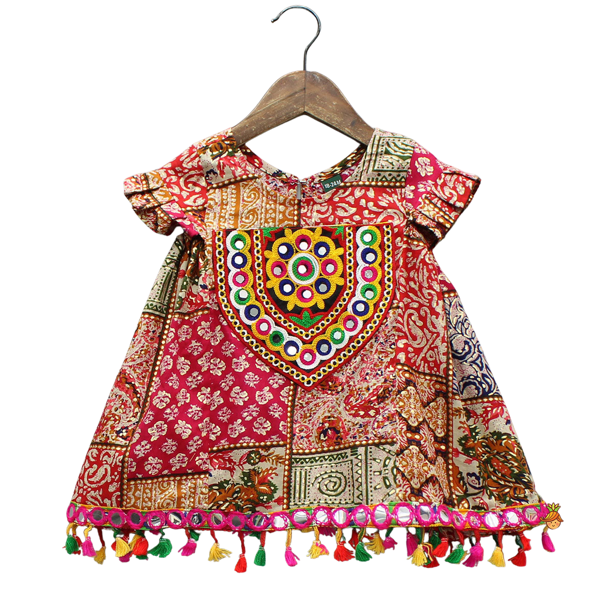 Trendy Patchwork Top with Dhoti & Cap