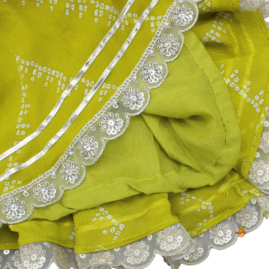 Twist of Tradition: Bandhani Peplum Kurti Set with Palazzo & Bag