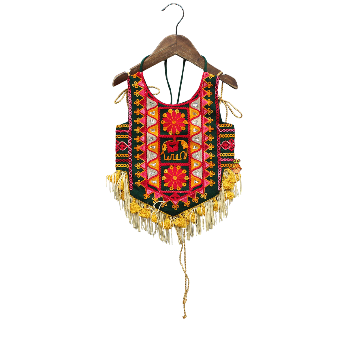 Stylish Thread Work Halter Top with Lehenga
