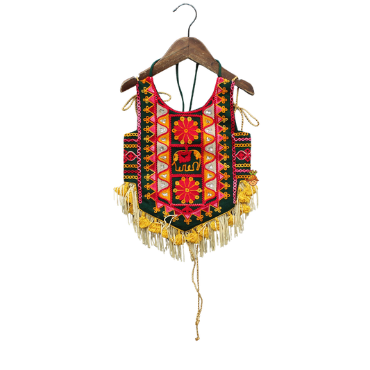 Stylish Thread Work Halter Top with Lehenga