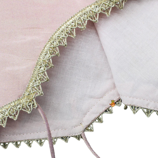 Blush Glam: Cut Dana Embroidered Pink Shimmer Top & Lehenga with Net Dupatta