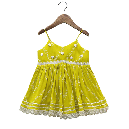 Twist of Tradition: Bandhani Peplum Kurti Set with Palazzo & Bag
