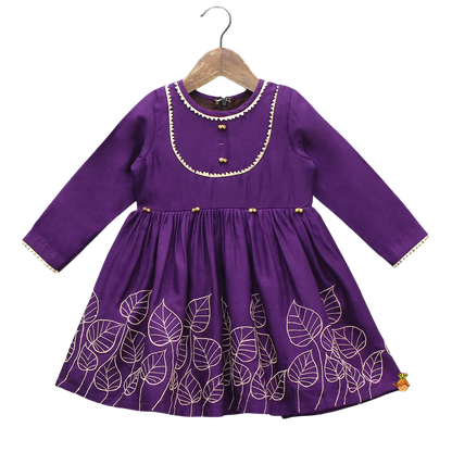 Leaf Elegance: Embroidered Kurti Set with Palazzo & Dupatta