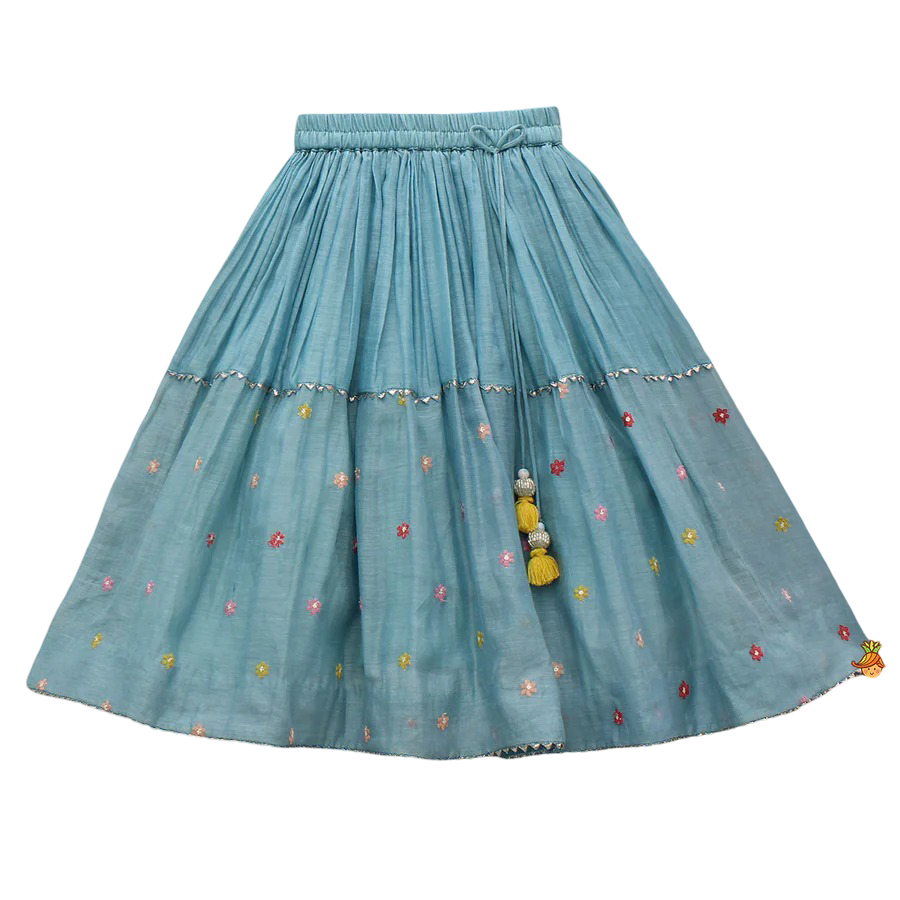 Blue Melody: Bells-Enhanced Top & Lehenga