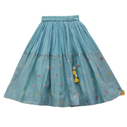 Blue Melody: Bells-Enhanced Top & Lehenga