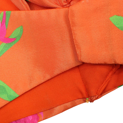 Floral Grace: Drape-Detail Printed Top & Lehenga