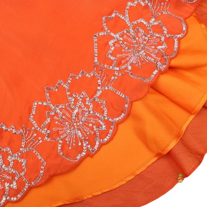 Sunset Charm: Orange Strappy Kurti with Palazzo & Dupatta