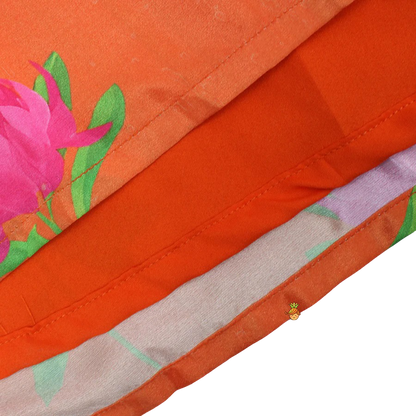 Floral Grace: Drape-Detail Printed Top & Lehenga