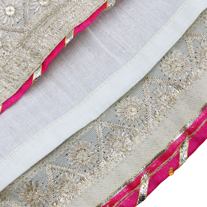 Petal Charm Lace Top with Glimmering Lehenga