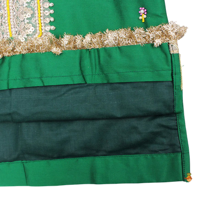 Green Charm: Lace Kurti with Coordinated Salwar & Dupatta