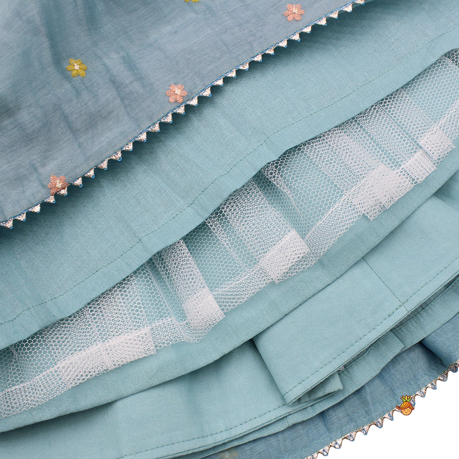 Blue Melody: Bells-Enhanced Top & Lehenga