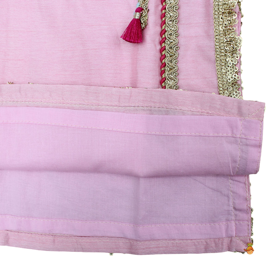 Petal Charm: Lace Kurti with Pant & Sheer Dupatta