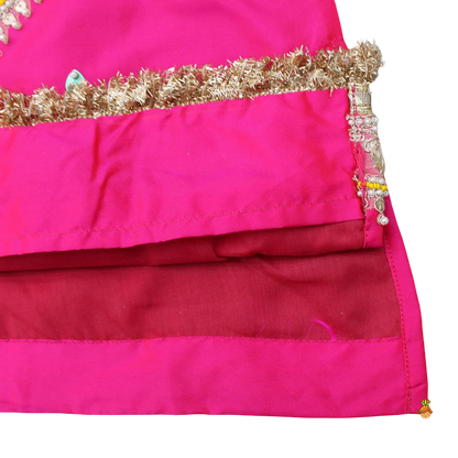 Orange Radiance: Beaded Lace Kurti with Lehenga & Dupatta