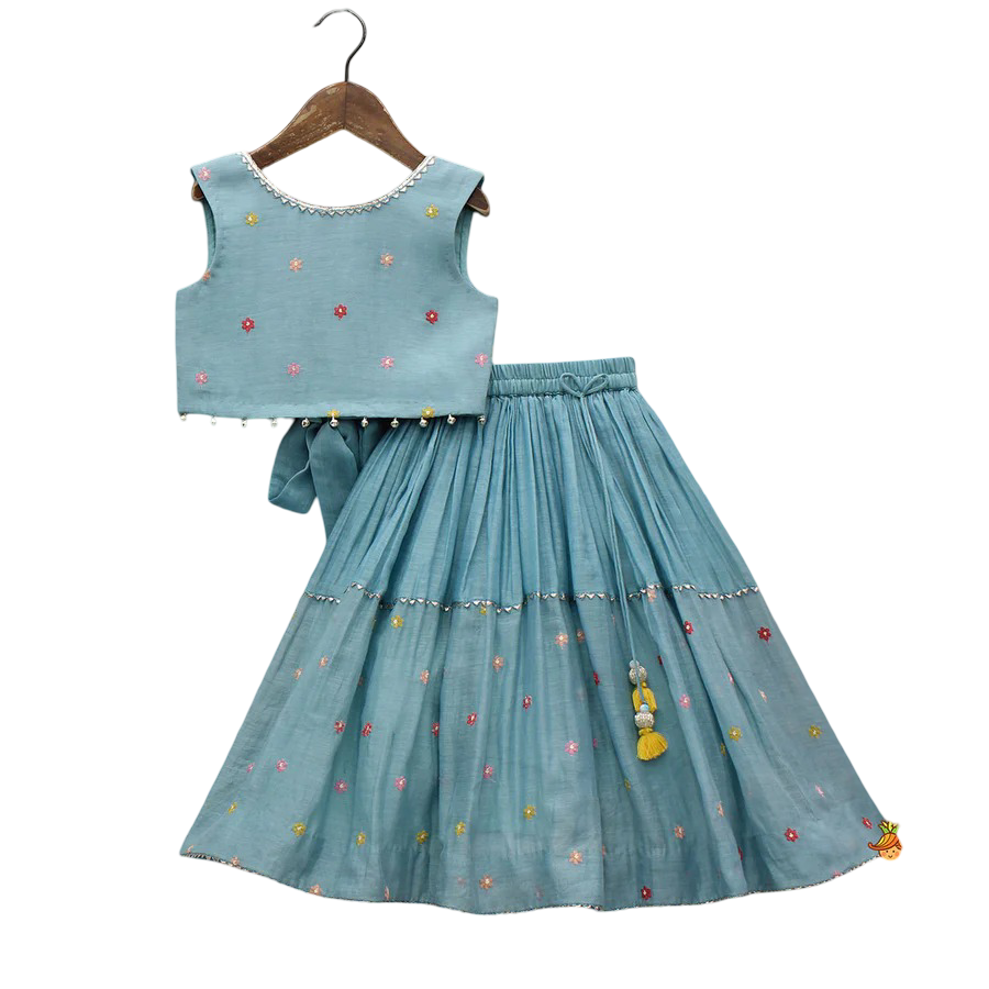 Blue Melody: Bells-Enhanced Top & Lehenga