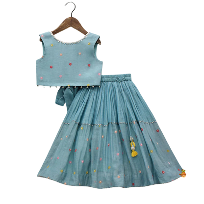 Blue Melody: Bells-Enhanced Top & Lehenga