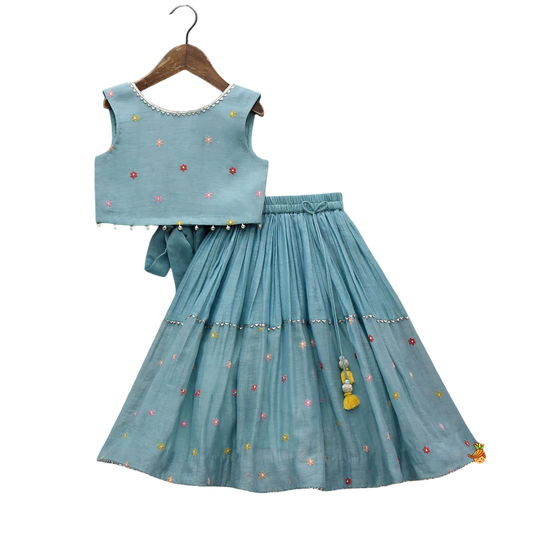 Blue Melody: Bells-Enhanced Top & Lehenga